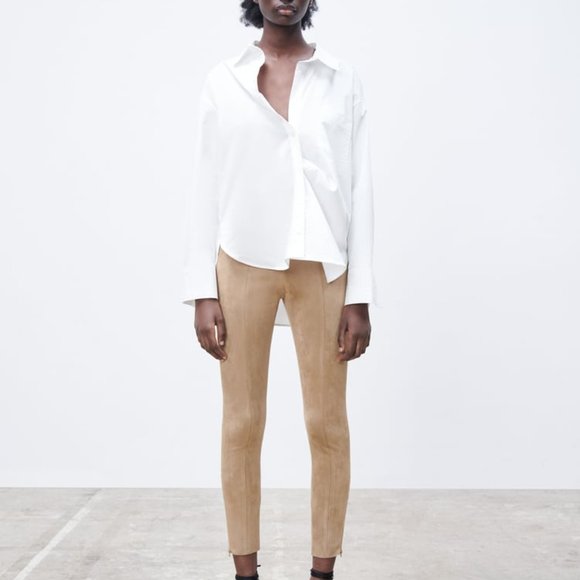 BNWT ZARA FAUX SUEDE LEGGINGS - Picture 2 of 8